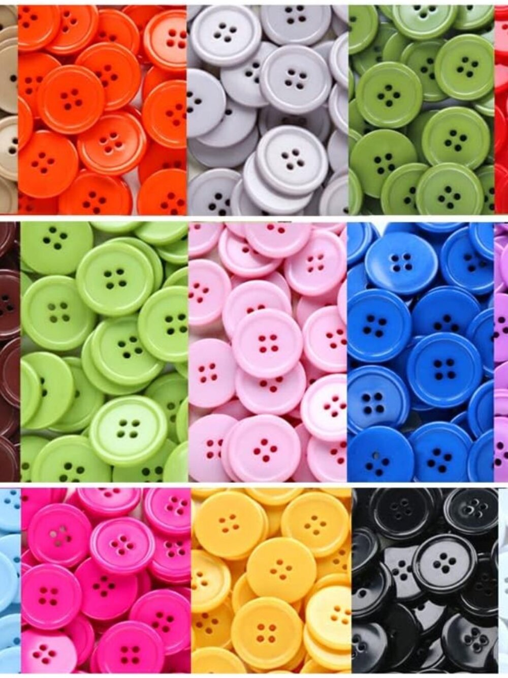 1 Inch 25mm 15 Colors Assorted Buttons Sewing Flatback Button Multicolors Pack o